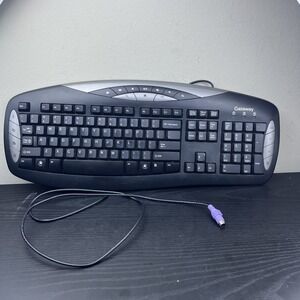 Gateway KB-0401 Black Silver Wired PS/2 Multimedia‎ Keyboard Tested